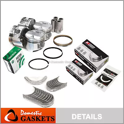 Pistons Bearings Rings Fit 94-00 Honda Civic Si De 1.6 VTEC DOHC B16A2 B16A3 • $149.99