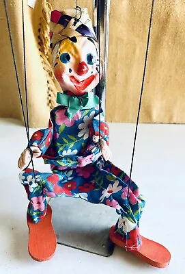 Vintage Handmade Mexican Folk Art Clown Marionette Puppet • $14.99