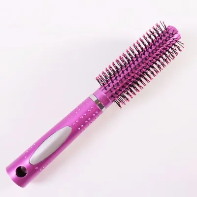 LARGE ROUND PIN HAIR BRUSH Professional Nylon Bristle Curling/Styling Hairbrush • £6