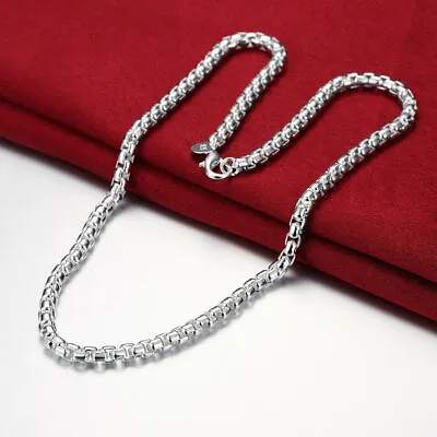 18 -30  Mens Womens 925 Sterling Silver 6mm Smooth Round Box Link Chain Necklace • $13.99