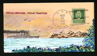 Tom Morrissey Hand Painted Navy Cover - U.S.S. Prairie • $10