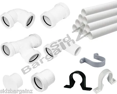 £4.89 • Buy Push Fit Waste A WIDE RANGE Of Pipe And Fittings GREY BLACK OR WHITE