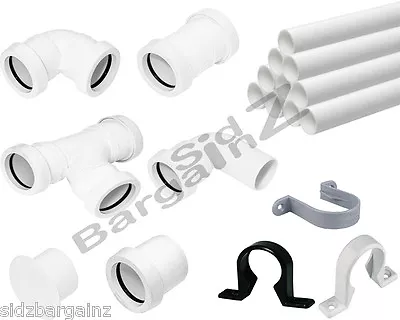 Push Fit Waste A WIDE RANGE Of Pipe And Fittings GREY BLACK OR WHITE • £4.99