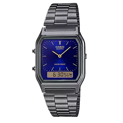 Casio AQ-230GG-2A Vintage Series Gray Ion Plated Stainless Steel Ana-Digi Watch • $58.50