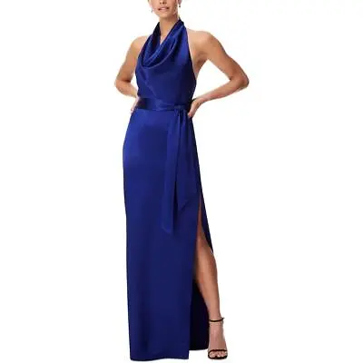 Aidan By Aidan Mattox Womens Satin Halter Long Evening Dress Gown BHFO 5931 • $63.99