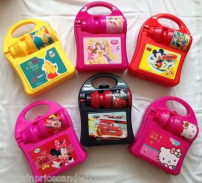 Disney Boys Girls Pack Lunch Sandwich Box And Bottle Set Case Kids • £11.99