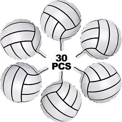 30 Pieces Volleyball Balloons Volleyball Aluminum Foil Balloons Volleyball Sport • $18.38
