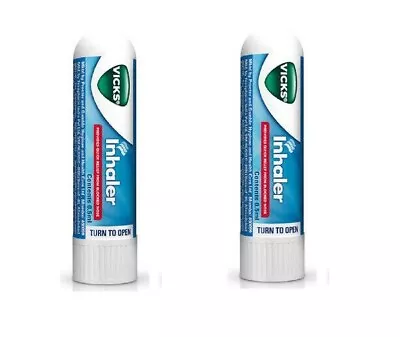 2 X Vicks Inhaler For Nasal Congestion Cold Blocked Nose Sinus Fast Relief • $10.19