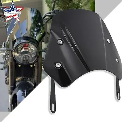 Black Motorcycle Fairing Windshield Windscreen Universal For 5-7'' Headlight USA • $28.19