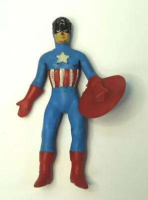 1973 MEGO Bend 'N Flex CAPTAIN AMERICA W/ SHIELD Action Figure MARVELMANIA WGSH • $34.99