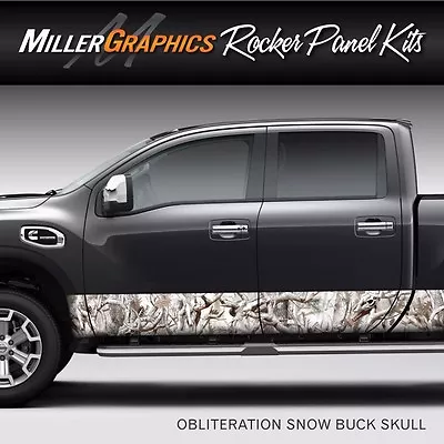 Camo  Obliteration Snow  Rocker Panel Graphic Decal Wrap Kit Truck SUV - 4 Sizes • $74.95