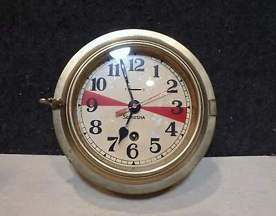 VINTAGE WW2 ERA SOLID BRASS Seikosha Japanese 8 DAY Naval Ship Clock WORKING • $250