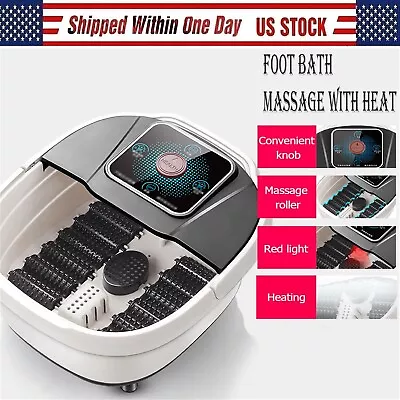 Foot Spa Massager Machine With HeatFoot Bath Tub Basin SoakerBubble+Vibration • $44.99