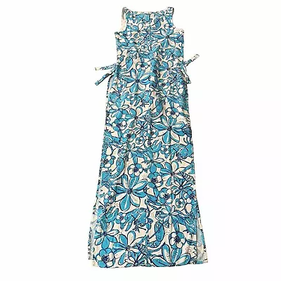 Lilly Pulitzer Donna Maxi Romper Women's Size 4 Blue Succulent Lobster 000188 • $69.99