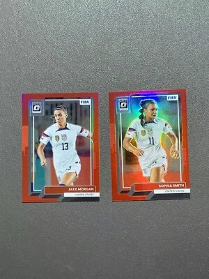 $20.50 • Buy 2022 Donruss Optic Soccer Alex Morgan Sophia Smith Red Prizm /165 USA!