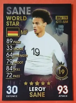Match Attax 101(2019) World Star Foil Card Leroy Sane Of Germany • £1