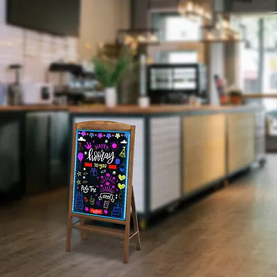 LED CHALKBOARD A-FRAME Single Sided Menu Restaurant Sign Sidewalk Sandwich Board • $56.05