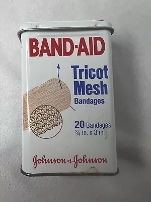 Vintage Band-Aid Metal Tin 1980 Empty Tricot Mesh Bandages Advertising Decor • $8.95