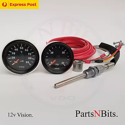 VDO 12v PYROMETER PYRO EGT GAUGE KIT AND 30 PSI BOOST GAUGE • $100429.23