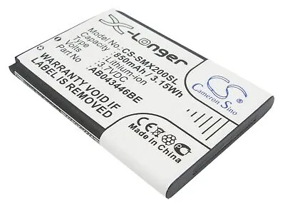 Replacement Battery - CS-SMX200SL - Samsung GT-C5212 / AB043446BC - 3.7 Volt 850mAh Li-Io • £9.40
