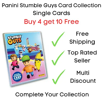 Panini Stumble Guys Trading Card Collection Buy 4 Get 10 Free - Single Cards • £0.99