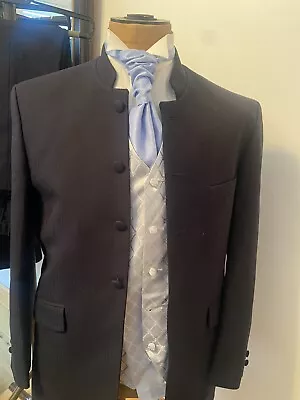 Mens Navey  Nehru Grandad Collar Suit Ideal For Weddings • £25