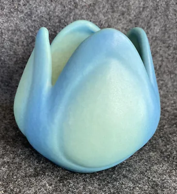 Van Briggle Pottery Colorado Springs Vintage Turquoise Blue Tulip Vase Signed • $64