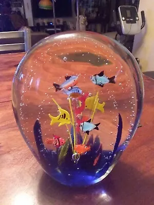 Beautiful Giant Murano Paperweight Fish Aquarium  • $70