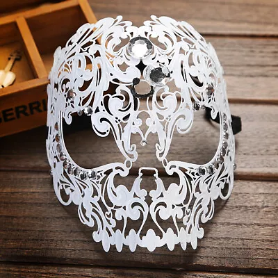 Filigree Luxury Bauta Metal Venetian Masquerade Mask For Men [Gold] Light • £18.59
