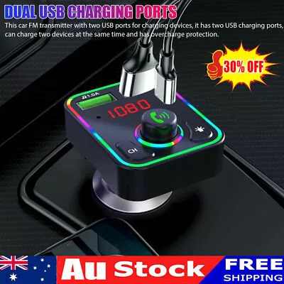 Car Bluetooth FM Transmitter Wireless NEW USB Charger MP3 Player Handsfree CZ • $12.89