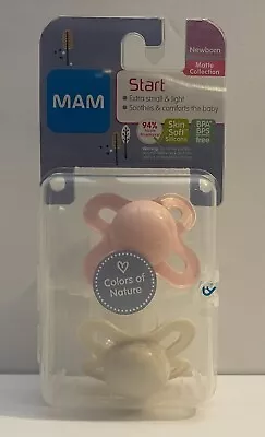 MAM Pacifiers Original Start For Newborn 2 Pack Pink/Ivory NEW • $9.99