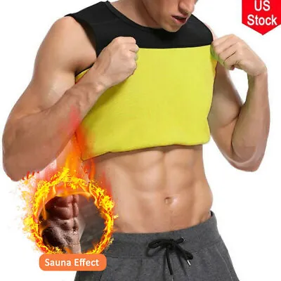 Sauna Vest Men Male Corset Gynecomastia Compression Vest Stomach Fat Burner • $15.28