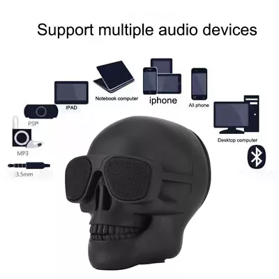 Wireless Bluetooth4.0 Stereo Skull Speaker Portable Mini Stereo Hd Enhanced Bass • $19.99