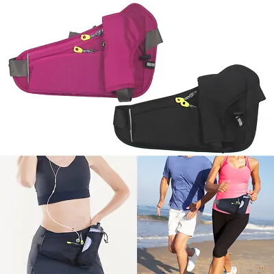 Running Belt Waist Pack With Water Bottle Holder Fitness Waterproof Bum Bag • £7.99