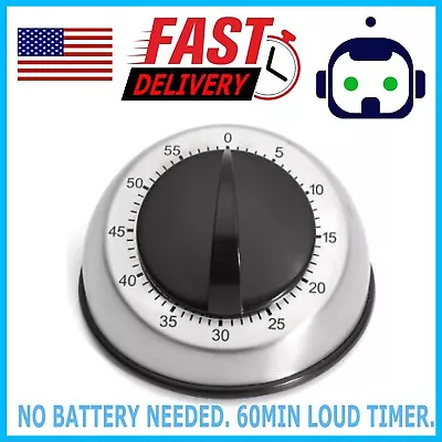 Long Ring Bell Alarm Loud 60-Minute Kitchen Cooking Wind Up Timer Mechanical US • $9.95