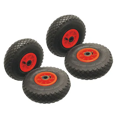 4 X 10  Wheels 3.00-4 Pneumatic Sack Truck Barrow Jockey Wheel 20mm Axle Bore • £23.44