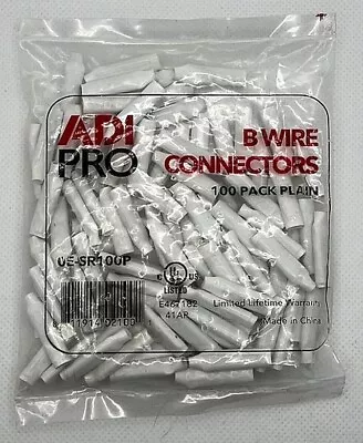 100 Pieces ADI PRO NEW WHITE B Wire Connectors (Plain) • $8.49