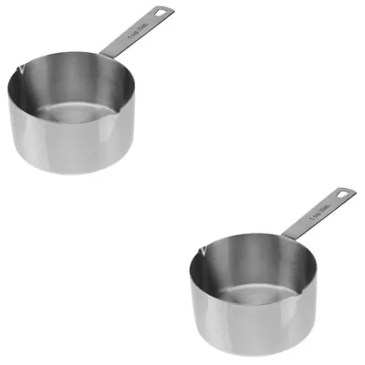 2 Pcs  Sauce Pan Kitchen Measuring Pot Stainless Steel Saucepan Cooking Tool • $16.79