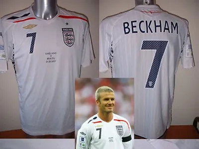 England Beckham Umbro Wembley XL Shirt Jersey Football Soccer World Cup Top • £79.99