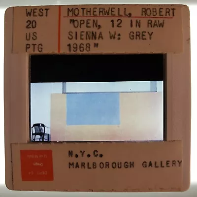 Robert Motherwell Open No. 11 In A Raw Sienna With Grey 1968 35mm Glass Slide • $20