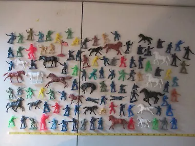 MARX? And Others 90+ Miniatures Cowboys Indians Horses Army More • $27.01