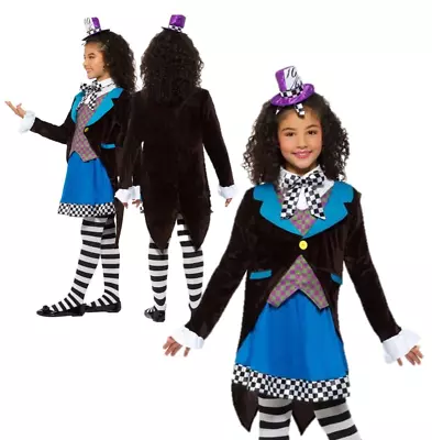 £10.99 • Buy Miss Mad Hatter Girls Fancy Dress World Book Day Character Kids Childs Costume