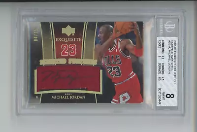 Michael Jordan Auto Jersey Patch /25 2005-06 Exquisite Scripted Swatches Bgs 8 • $14999.99