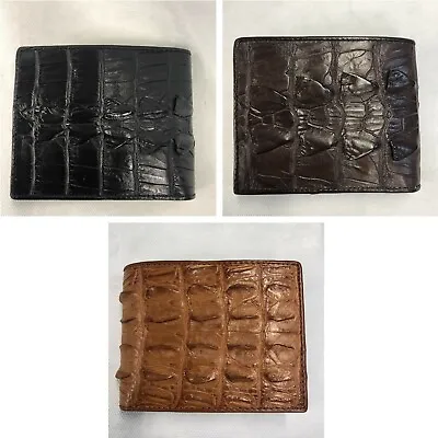 Fashion Crocodile Alligator Wallets Skin Leather Tail Bifold Men's Accessories • $76.67