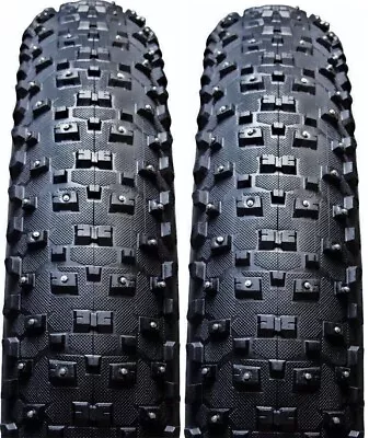 Two (2) Pack VEE Studded SnowShoe XL 26  X 4.8  Folding Fat Bike Tires • $239.95