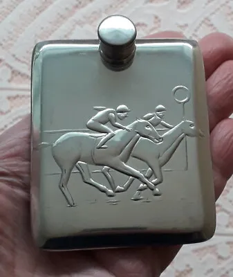 Sheffield Pewter Horse Racing Hip Flask • £38