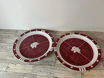 Set Of 2 Melamine Elephant Portion Plates Red. New  • $8.50