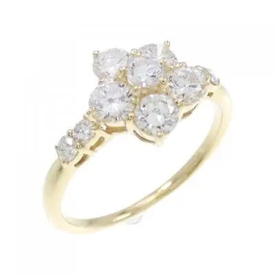 Authentic K18YG Flower Diamond Ring 1.00CT  #260-005-791-2509 • £628.37