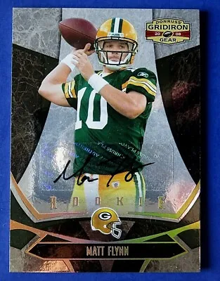 2008 DONRUSS Gridiron Gear MATT FLYNN SIGNED FOOTBALL ROOKIE RC CARD #171 ~ /250 • $10