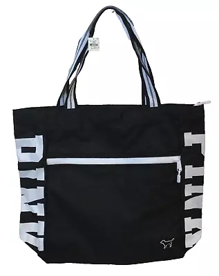 NEW  Victorias Secret PINK Logo Black Tote Bag RARE Weekender • $29.99